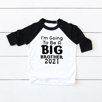 Hot Müük Väikelapse Poisid Tüdrukud Pikk Varrukas Särgid ma Lähen, Et Suur Vend/õde 2021 Tee Topid Riided Pesapalli Vabaaja Tshirt