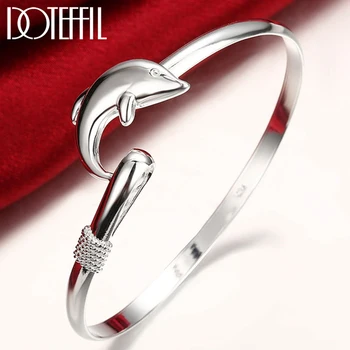 DOTEFFIL 925 Sterling Silver Dolphin Käevõru Käevõru Naistele Pulmad Engagement Mood Võlu Pool Ehted