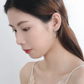 Kulla Suur Süda Hoop Kõrvarõngas Naiste Mood 925 sterling hõbe Femme Earings Ehted Uute 2020 oorbellen