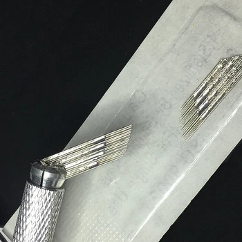 50 tk 3 Rida 16 Microblading Nõela Alaline Meik Kulmu Labad Käsitsi Pliiatsi 3D Tikandid Tätoveering Nõelad Microblade