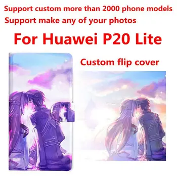 DIY Telefoni kott Personaliseeritud custom foto Pilt PU nahk juhul luuk jaoks Huawei P20 Lite