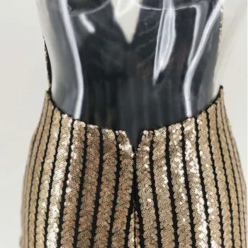 #1845 Suvel Backless Sequin Kleit Naistele Varrukateta Kuld Spagetid Rihm Maha Õla Pool Kleit Naine Pingeline Mini Kleit V Kaela