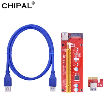CHIPAL 1M Punane VER007S PCI-E 1X 16X Ärkaja Kaardi 007S PCI Express Extender USB3.0 Juhe 15Pin SATA Võimu BTC HOOLDUSE Kaevandamine