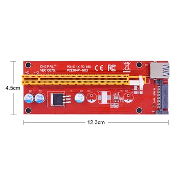 CHIPAL 1M Punane VER007S PCI-E 1X 16X Ärkaja Kaardi 007S PCI Express Extender USB3.0 Juhe 15Pin SATA Võimu BTC HOOLDUSE Kaevandamine