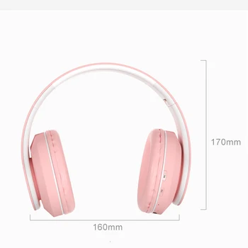 Uus Muusika Traadita side Bluetooth-5.0 Kõrvaklappide Tüdruk Lady Naiste 9D Stereo HiFI Heli Kokkupandav Headset Koos Mic-TF Mälukaart Kõrvaklapid