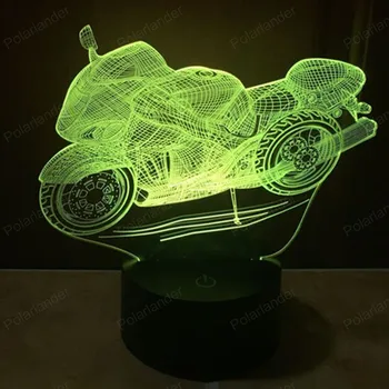 Touch lamp väliskaubanduse 3D kerge uued mootorratta 3D tuled visuaalne tuled värviline lamp kingitus dekoratiivsed atmosfääri tabel lamp