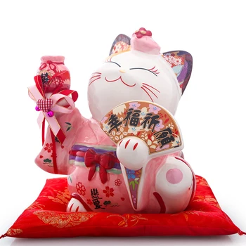 Jaapani Keraamika Maneki Neko Õnnelik Kass Raha Kasti Õnn Kass Feng Shui Käsitöö Keskpunkt Kodu Kaunistamiseks Pulmad Noorpaar Kingitus