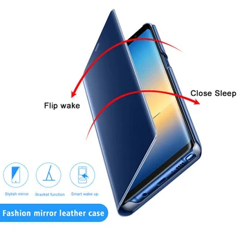 Luksuslik Peegel Vaadata Smart Flip Case For Samsung Galaxy J5 2017 algse Magnetvälja fundas J52017 SM J530 J530F Nahast Telefoni Kate