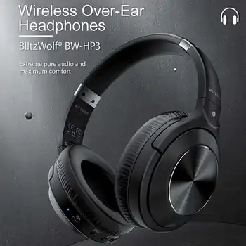 BlitzWolf BW-HP3 Traadita bluetooth-Kõrvaklapid 40mm Driver Grafeeni Diafragma HiFi Stereo Üle-Kõrva Müra Tühistamine Gaming Headset