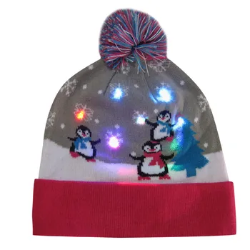 Värvikas häid jõule LED Light-up koo mütsi ornament jõulud h beanie müts hairball soe ühise põllumajanduspoliitika kingitused talv tuule müts