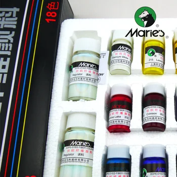 Marie on 12/18 Värvi Tekstiilist Käsi-värvitud Värvi Fiber Cloth Maali Laste DIY