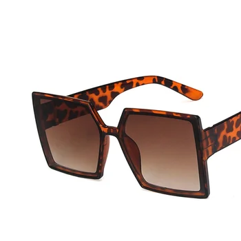 Uus Paks Raam Naiste Päikeseprillid Mõõdus Leopard Mood Brändi Disainer Naiste päikeseprillid UV400 Turismi Sõidu Square Prillid