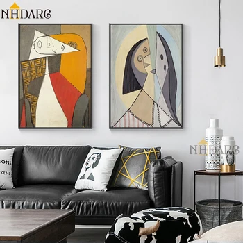 NHDARC Lõuend Print Maali Kunsti Picasso Abstraktne Stiil Plakatid ja Pildid Klassikaline Kodu Kaunistamiseks Seina Pildid elutuba