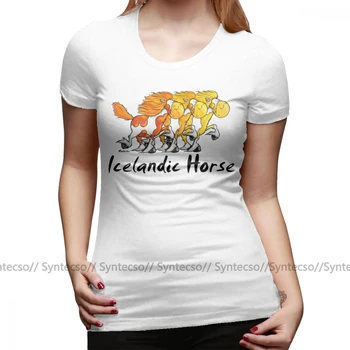 Islandi Hobune T-Särk Viskas Islandi Hobused Hobune Koomiline Kingitus, T Särk, Lühikese Varruka Lihtne Naiste tshirt O Kaela Daamid Tee Särk
