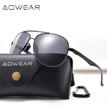 AOWEAR Brändi Disainer 2019 Lennunduse Päikeseprillid Meestele Polariseeritud Suur Peegel Piloot päikeseprillid Sõidu Jõllitama Meeste Oculos Gafas