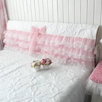 Romantiline Printsess voodi esipaneeli kate pulm dekoratiivsed Tikandid padi Elegantne vibu kook kiht voodi üksuse juhatuse rätik