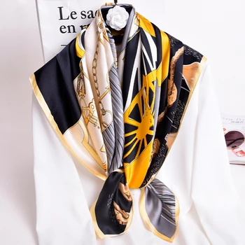 Naturaalne Siid Ruudukujuline Sall Naiste Neckscarf Prindi Bufanda Mujer Reaalne Silk Headscarf Puhtast Siidist Sall Foulard Femme 88x88cm
