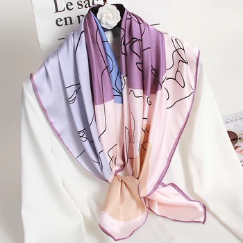 Naturaalne Siid Ruudukujuline Sall Naiste Neckscarf Prindi Bufanda Mujer Reaalne Silk Headscarf Puhtast Siidist Sall Foulard Femme 88x88cm