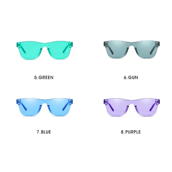 AEVOGUE Päikeseprillid Naistele 2019 Uus Mood Läbipaistev Candy Värvi Ruudu Mehed Brändi Disainer Rimless oculos de sol AE0619