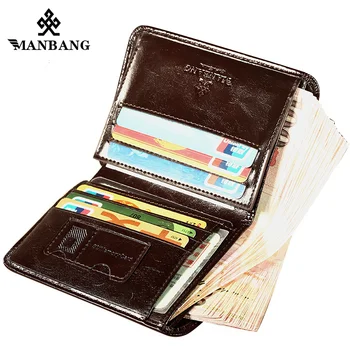 ManBang Mees Ehtne Nahk Taskud Meeste Rahakott Krediidi Äri Kaardi Omanikele Vintage Pruun Nahast Rahakott Rahakotid Kõrge Kvaliteediga