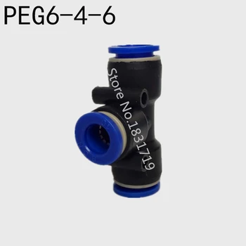 20PCS/PALJU PEG6-4 Tee Vähendatud Liidu Tube OD 6 - 4 - 6mm PEG6-4 Pneumaatilised kiire pistiku tüüp T kolme läbimõõduga lõng pneumaatilised ühine