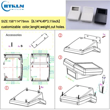DIY elektrienergia jaotus-box desktop traat harukarp plastikust projekti kast, elektroonika abs box 156*114*79mm