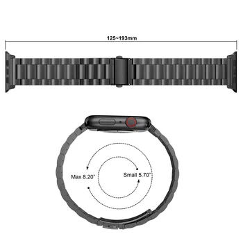 Sport Rihm Apple Watch Band 6/5/4/3/2/1/se 44mm 42mm Roostevaba Teras Metallist Watchband Jaoks iwatch seeria 40mm 38mm watchband