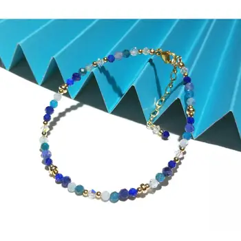 Lii Ji Looduslikust Kivist Apatiit Akvamariin Lapis Lazuli Sodalite Austria Crystal 14K Gold Filled Käekett Naiste Käevõru