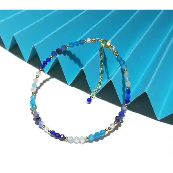 Lii Ji Looduslikust Kivist Apatiit Akvamariin Lapis Lazuli Sodalite Austria Crystal 14K Gold Filled Käekett Naiste Käevõru
