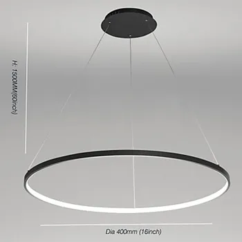 60cm Akrüüli Ümmarguse Kaasaegne LED Ripats, Valgustid Dinning elutuba Valge Must Rippus Lamp Home Valgustus Valgusti