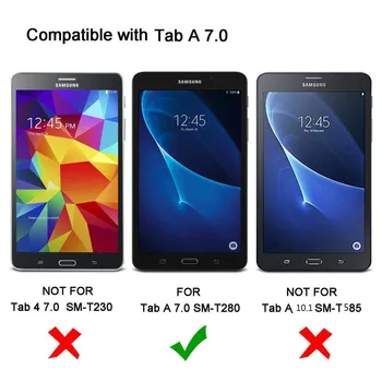 Mood Trükkimine PU Leather Case For Samsung Galaxy Tab 7.0 2016 T280 T285 SM-T285 smart värvitud nahast kate