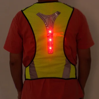 Jalgrattasõit Peegeldav Vest LED Töötab Väljas Ohutuse Sörkimine Hingav Nähtavus LED Hoiatus Vest 3 LED Tuled Helkuri Triibu