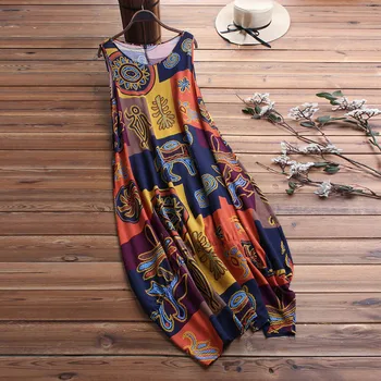 2020 Õie Printida Boho Vabaaja Pikk Kleit Suveks Riideid Naistele O-kaeluse jaoks Seksikas Maha Õla Daamid Kleidid Pluss Suurus Maxi Kleit