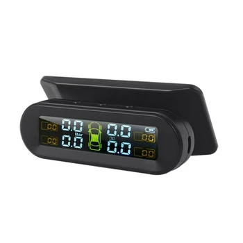 Päikese Traadita USB-TPMS Auto Rehvi Rõhu Monitor Süsteemi HD LCD-Ekraan, 4 Väline Andur, rehvirõhu Temperatuuri Hoiatus
