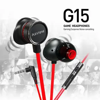 Plextone G15 Mäng Bass Kõrvaklapid Hammerhead Mängude Earbuds Stereo Juhtmega Magnet Mikrofoniga Peakomplekti Kõrva jaoks on Telefoni, PC Tabl