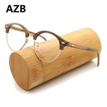 AZB Vintage Ringi Prillide raamid Naiste Puidust Retsepti Lühinägevus Etendus Prillid Raamid Selge Objektiiv Oculos Gafas