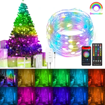 Jõulud LED Light String WIFI/Bluetooth Kaugjuhtimispult ühildub Alexa Google HOME Christmas Decoration 5/10M