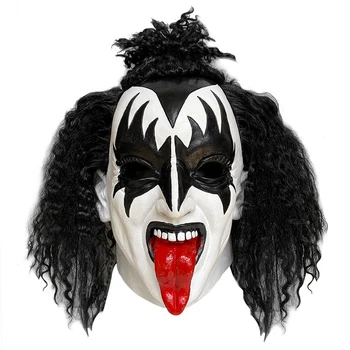 Kiss Band Gene Simmons Punk Mask Cosplay Laulja Chaim Witz Rock Baaris DJ Loominguline Pool Halloween Lateks Maskid, Kostüüm Rekvisiidid