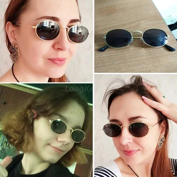 YAMEIZE Retro Ovaalne Naiste Päikeseprillid Mood Meeste Prillid Lady Luksus Ring Päikese Prillid Vintage Peegel Oculos De Sol Gafas UV400