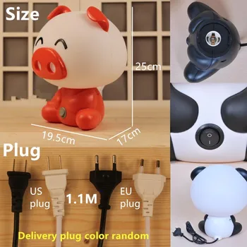 EU Pistik Cartoon Öö Valguses Armas Magab Lamp-Baby Tuba Panda Koer, Karu, Siga Led Lapsed Voodi, Laua Lamp Lastele Kingitused