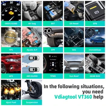 VDIAGTOOL VT360 Kõik Süsteemi Diagnoosi OBD2 Scanner Auto Diagnostiline Vahend, ABS/Õli/TPMS/TPS/BRT/EPB/SAS/Immo Muit-keeles PK NT650