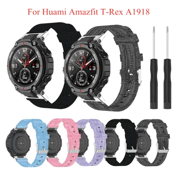 Lõuend Vaadata Rihma Huami Amazfit T-Rex Bänd Asendamine Punutud Käepaela Nailonist Rihma Amazfit T-Rex Smart Watchband