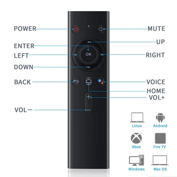 Traadita Bluetooth-Hääl puldiga Õhu Hiirt, Smart Android TV Box