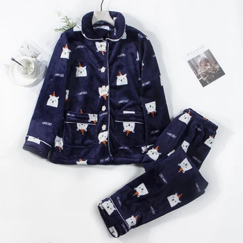 Talvine naiste Paksud Flanell Pidžaama Komplekti Coral fliis Soe sleepwear aluspesu pluss suurus 8XL kodu Pijamas mõõdus Sobiks Homewear
