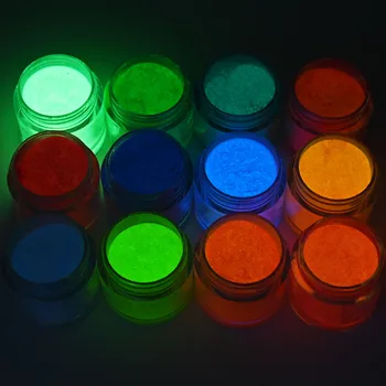 12Bottles/Set Kastmine Pulber Küünte Art Holograafiline Glitter Akrüül Chrome ' i Pigment Extention Helendav Pulber Litrid Tolmu Ta#051