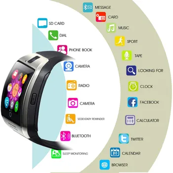 Bluetooth Smart Watch Q18 Smartwatch Toetada Kaamera SIM-TF-Kaardi Pesa Fitness Tegevuse Tracker Sport Kellad Android ja IOS