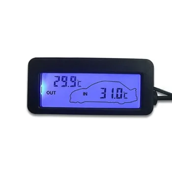 12V Auto Digitaalne LCD Termomeeter Sise-välistemperatuur Mini Väline Andur/Välja Auto Elektrooniline Temperatuuri Tester