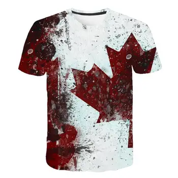 Brändi Kanada Lipu Trükkimine 3D Punane vaher Tshirt Meeste Mood Lühikesed Varrukad Suvel T-särgid, Vabaaja Kanada Lipu Naljakas Tops Tees Homme