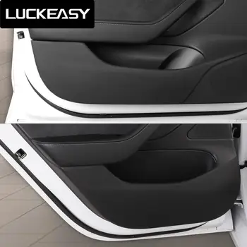 LUCKEASY jaoks Tesla Model 3 2018-2019 Nähtamatu Auto uks Anti Kick Pad Kaitse äärest Film Protector Kleebised
