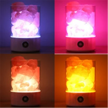 Must /Valge USB Night Light Crystal Soola Lamp Himaalaja Soola Lamp, Looduslik Kivi Magamistuba Eriline pöördeulatusega Kaasaskantav